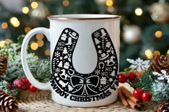 Cowboy Christmas Horseshoe SVG, PNG Cut file Silhouette Product Image 8