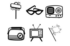 Retro Elements Set 1 Procreate Brush Stamps, 30 Retro Icons Product Image 10