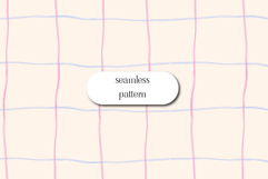 Seamless Grid Line Pattern Hand Drawn Pastel Checkered Product Image 1