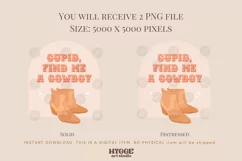 Cupid Find Me a Cowboy Sublimation | Western Valentines PNG Product Image 2