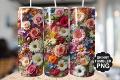 Beautiful Mixed Colorful Flowers - Tumbler PNG Design Product Image 1