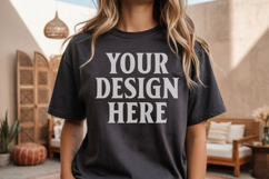 Comfort Colors 1717 Black TShirt Mockup, CC1717 mockup, Tran Product Image 1