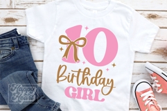 10th Birthday Girl SVG - Ten Bow 10 Birthday Girl PNG Product Image 5