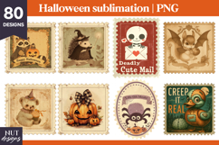 Stamp Halloween t-shirt Retro Halloween illustrations 80 png Product Image 10