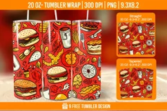 Fast Food Tumbler Wrap Designs, Sublimation Wrap Product Image 1