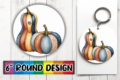 Radiant Sublimation Circle Ornaments PNG, Pumpkin Watercolor Product Image 1
