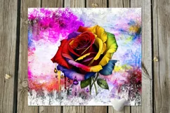Rainbow rose | 9 Skinny tumbler flowers Sublimation designs Product Image 10