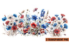 Watercolor Wildflowers Clipart Sublimation, PNG Product Image 1