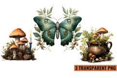 Watercolor Woodland Witch Halloween sublimation , PNG Product Image 1