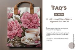 Floral Crockery Digital Paper, Autumn Pattern Product Image 2