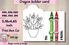 Tulips flower Crayon Holder Card svg, print and cut Product Image 1