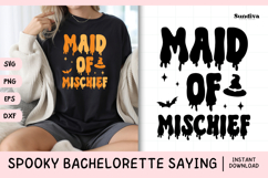 Spooky Bachelorette Party Saying SVG | Maid Of Mischief Product Image 1