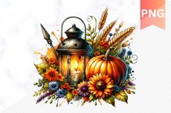 Autumn Pumpkin Harvest Sublimation - Autumn Clipart PNG Product Image 1