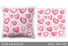 Hearts Pillow Design. Valentines Pillow Sublimation Product Image 1