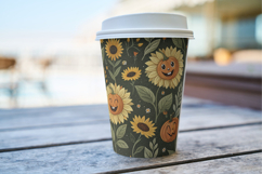 Funny Sunflower Pumpkin Faces Seamless Pattern, Digital Pape Product Image 8