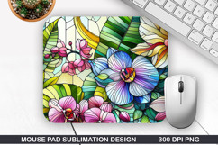 Mouse Pad Sublimation, Summer Flower Mouse Pad PNG Design Product Image 1