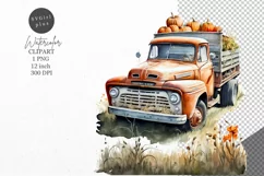 Autumn clipart, Farm truck clipart, Fall clipart Product Image 1