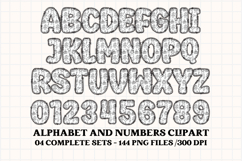 CUTE MONSTER SCHOOL Alphabet A-Z Numbers Clipart PNG 300 DPI Product Image 4