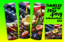 20oz Tumbler Sublimation PNG , USA Flag Product Image 1