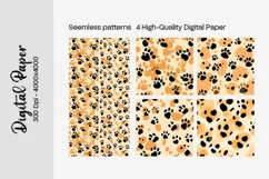 Dog Paw Digital Paper Seamless Scrapbook Paper Product Image 3