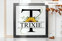 Sunflower Split Monogram PNG - 26 Letter Floral Alphabet Product Image 8