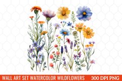 Watercolor Wildflowers Clipart Product Image 1