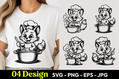 Cute Chef Fox SVG PNG Product Image 1