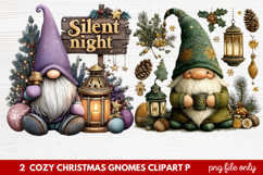 Cozy Christmas Gnomes Clipart | Cute Winter Holiday Gnome Product Image 1