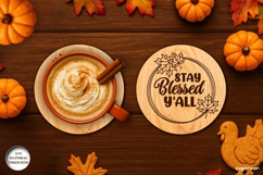 Thanksgiving Coaster Laser Cut | Drink Coaster | SVG Product Image 1