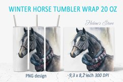 Winter horse tumbler | Horse Tumbler | Tumbler 20 oz Product Image 1