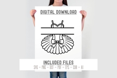 Ballet Dress Split Monogram Outline svg cut file for girls Product Image 2
