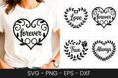 Forever Love Heart Quote Design SVG PNG Product Image 1