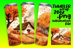 Sublimation Wrap | Fall Watercolor Tumbler 20oz Design Product Image 1