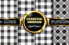 Charcoal Gingham Digital Papers - 04 Variations Product Image 1
