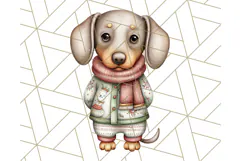 Christmas Pets in Pajamas Clipart PNG, Christmas Png Clipart Product Image 2