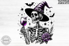 Skeleton Holding A Coffee - Halloween PNG Design Product Image 1