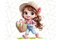 Kids Easter Clipart, Fun Holiday Easter Bunny PNG Printable Product Image 8