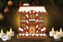 Gingerbread House Candle Holder Laser Cut | Candle Stand Product Image 1