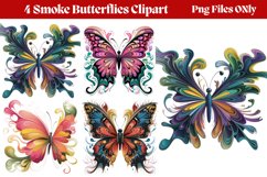 Smoke Butterflies Clipart PNG Product Image 1