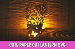 Lilly Flowers Lantern SVG I Floral paper cut SVG Product Image 2