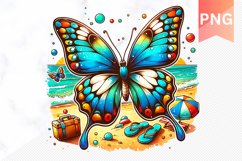 Summer Butterfly Sublimation - Clipart PNG Design Product Image 1