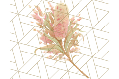 Fall Foliage Clipart PNG, Pink and Green Leaves Product Image 2