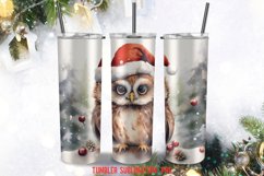 Christmas Santa Owl Tumbler Sublimation Designs Product Image 2