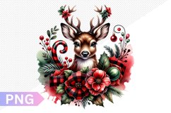 Christmas Deer Sublimation - Clipart PNG Design Product Image 1