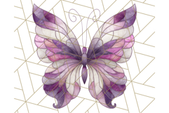 Stained Glass Butterfly PNG Colorful Clipart for Sublimation Product Image 2