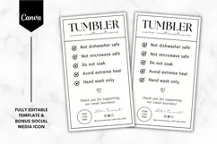 Editable Tumbler Care Card Canva Template - Minimalist Product Image 1