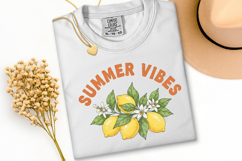 Summer Vibes PNG, Retro Lemon Floral Sublimation Design Product Image 9