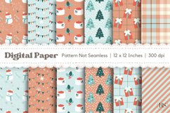 12 Retro Christmas Digital Paper, Christmas Tree Pattern Product Image 1