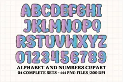 Unicorn Alphabet png clipart, unicorn letters doodle Product Image 4