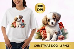 christmas cute dog clipart, dog sublimation Product Image 1
